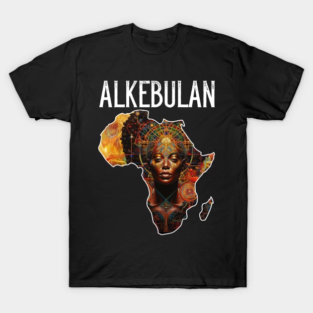 Shape Of Africa Map Alkebulan Melanin Gift T-Shirt T-Shirt by Merchweaver